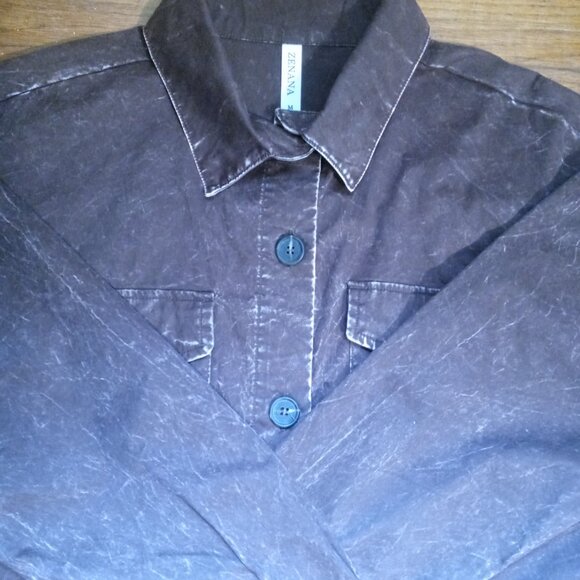 ZENANA oversized vintage washed shacket (M) - Picture 5 of 16